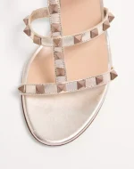 Valentino Rockstud Metallic Calfskin Leather Slide Sandal 60 Mm - Image 3